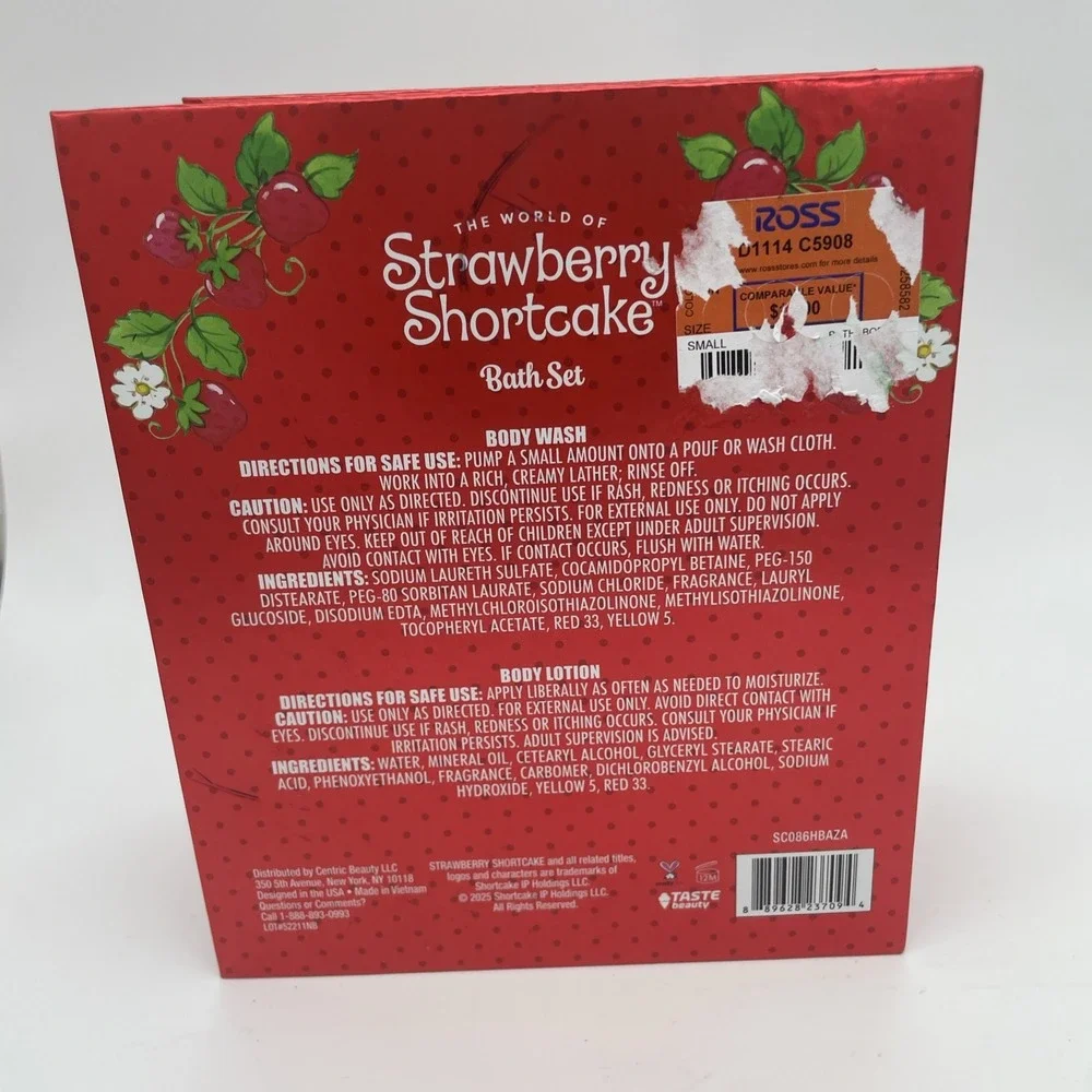 Strawberry Shortcake Gift Set with 10oz Body Wash And Lotion - Strawberry Cream